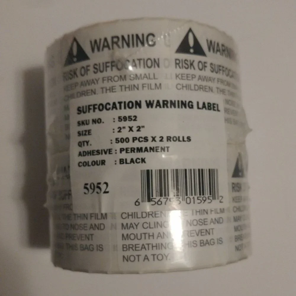 Suffocation Warning 1000 Labels